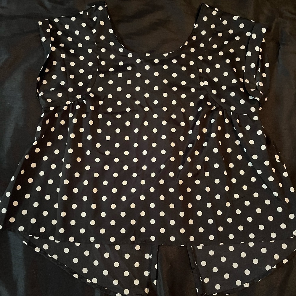 Charlotte Russe Babydoll polka dot Dress Shirt